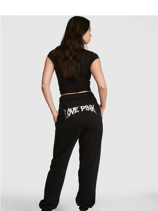 PINK Victoria's Secret Pants - PINK Victoria's Secret Black 'LOVE PINK' Graphic Joggers